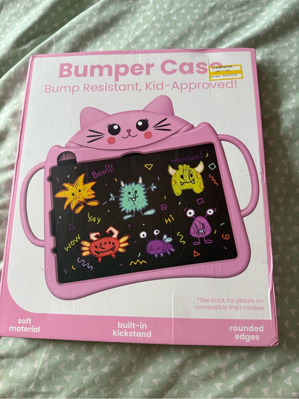 Source Unknown Pink Cat Kids Tablet Bumper Case with Handles